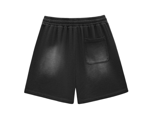 Sun Fade Raw Edge Cotton Shorts